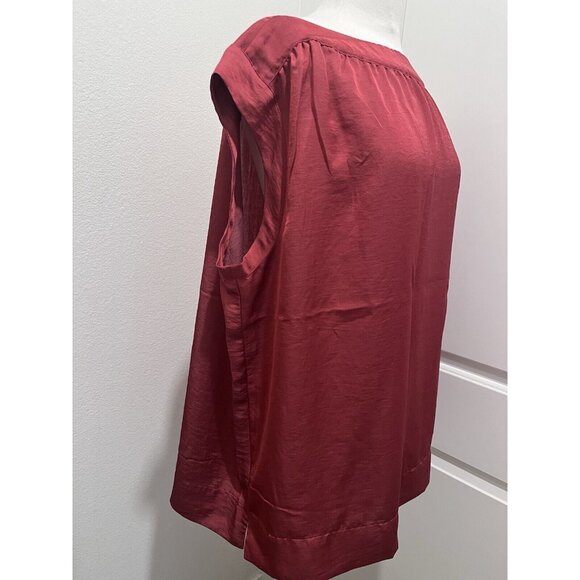 Talbots Woman 2X Silky Boatneck Shell Tank Top Sleeveless Rust New Pullover - Picture 3 of 6